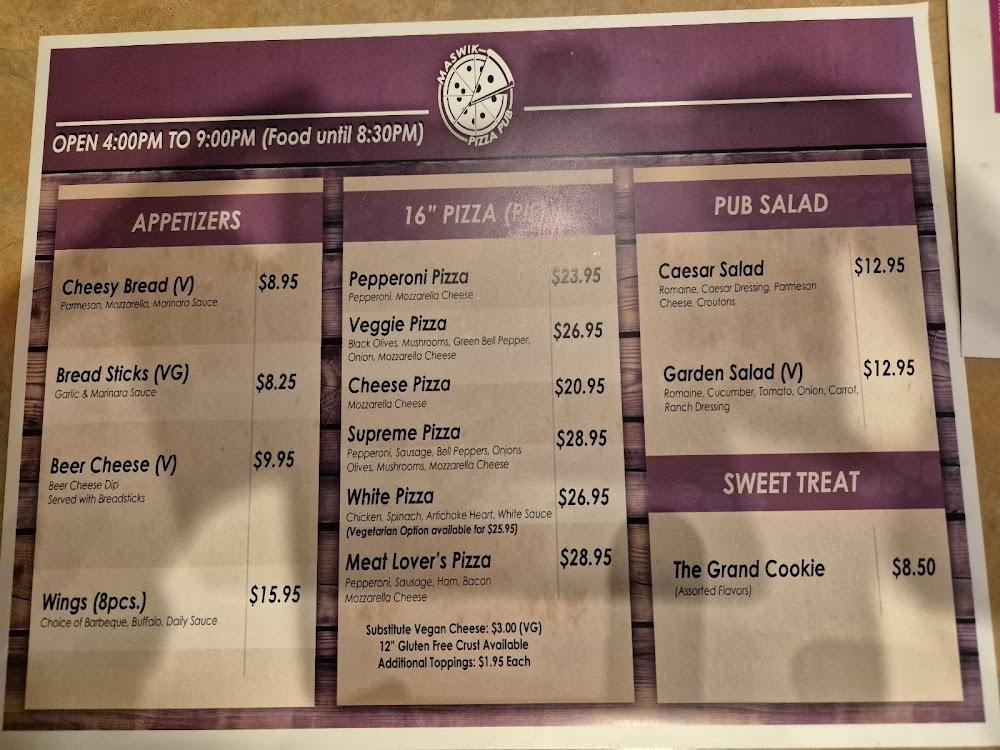 Maswik Pizza Pub Menu image 2